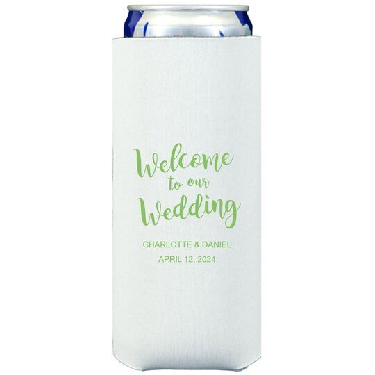Welcome to our Wedding Collapsible Slim Koozies